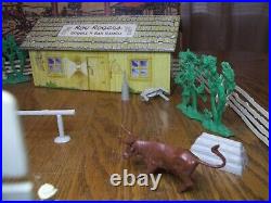 Marx Roy Rogers Double R Bar rodeo ranch play set original box see details