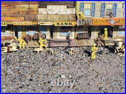 Marx Roy Rogers Mineral City Play Set Figures Tin Litho Old West Town Furniture