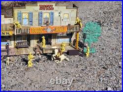 Marx Roy Rogers Mineral City Play Set Figures Tin Litho Old West Town Furniture