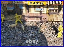 Marx Roy Rogers Mineral City Play Set Figures Tin Litho Old West Town Furniture