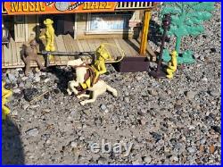 Marx Roy Rogers Mineral City Play Set Figures Tin Litho Old West Town Furniture