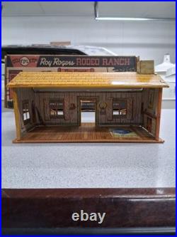 Marx Roy Rogers Rodeo Ranch Playset No. 3985 with Box, Figures & Fences 1950s