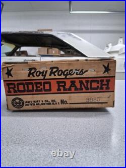 Marx Roy Rogers Rodeo Ranch Playset No. 3985 with Box, Figures & Fences 1950s