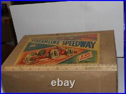 Marx Streamline Speedway Playset- Tin Cars Sedans & Police Motorcycle Works