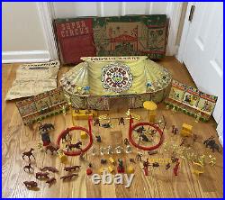 Marx Super Circus IN BOX 1950s Tin Litho Instructions Box People Animals Rare