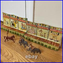 Marx Super Circus IN BOX 1950s Tin Litho Instructions Box People Animals Rare