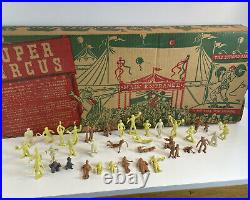 Marx Super Circus IN BOX 1950s Tin Litho Instructions Box People Animals Rare