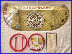 Marx Super Circus Playset with OB, Rings, Lights, Animals, Circus Wagons, & Papers