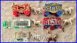 Marx Super Circus Playset with OB, Rings, Lights, Animals, Circus Wagons, & Papers