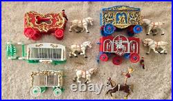 Marx Super Circus Playset with OB, Rings, Lights, Animals, Circus Wagons, & Papers