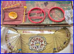 Marx Super Circus Playset with OB, Rings, Lights, Animals, Circus Wagons, & Papers