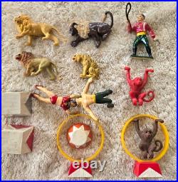 Marx Super Circus Playset with OB, Rings, Lights, Animals, Circus Wagons, & Papers