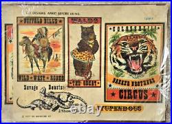 Marx Super Circus Playset with OB, Rings, Lights, Animals, Circus Wagons, & Papers