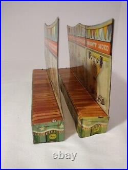 Marx Super Circus Tin Side Show Stages Lot Of 2 Vintage Playset Accessory
