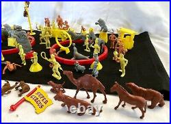 Marx Super Circus Vintage 1950's Large Lot of Figures Animals and More Play Set