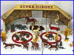 Marx Super Circus Vintage Playset with Sideshow Panels and accessories