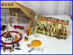 Marx Super Circus Vintage Playset with Sideshow Panels and accessories