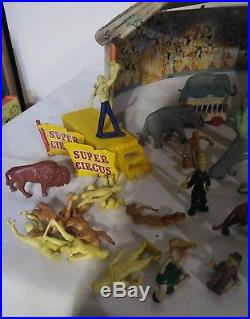 Marx Super Circus tin litho tents and sideshow over 100pcs animals and actors