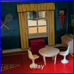Marx Tin round window Colonial Dollhouse with Princeton rumpus room