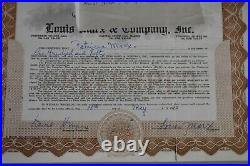 Marx Toy Co RARE. Stock Certificate Signed By Louis Marx