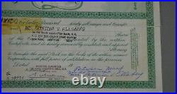 Marx Toy Co RARE. Stock Certificate Signed By Louis Marx