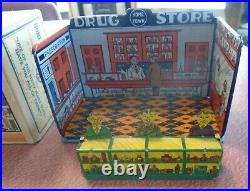 Marx Toy Home Town Drug Store play set with BOX Near Mint Condition