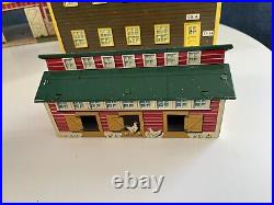 Marx Toy Tin Litho Western Railroad Decorations Lot Of 5 Buildings See List