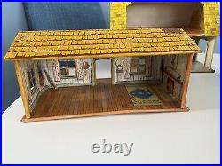 Marx Toy Tin Litho Western Railroad Decorations Lot Of 5 Buildings See List