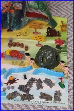 Marx Toys 1965 Troll Village Cave Box Miniature Playset-Hong Kong-withAccessories