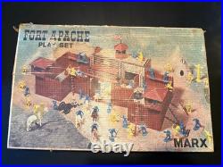 Marx Toys #3681 Fort Apache Play Set Horses Figures Fort Shooting cannon