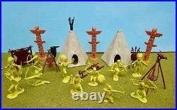 Marx Toys 50mm 11 Indians of the west + 11 Accessories used oop