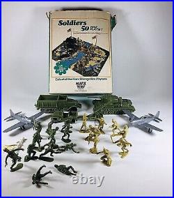 Marx Toys Battleground 2255 Soldiers 50 Piece Storage Box Playset 54mm soldiers
