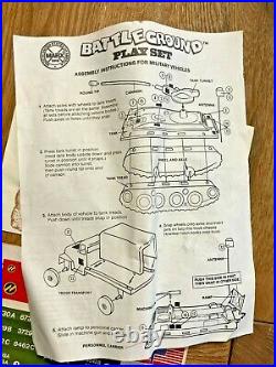 Marx Toys Battleground Play Set Tanks Troop Carrier Trucks Soldiers Box