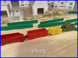 Marx Toys Enchanted Village withbox plastic houses service station train figures