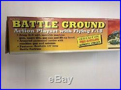 Marx Toys Giant Battle Ground Action Playset With Flying F-18 # 4113/NEWithSealed