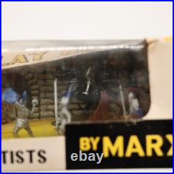 Marx Toys Knight and Castle Miniature Play Set Hand Painted Hong Kong Vintage