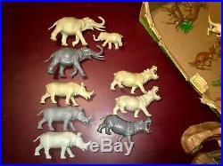 Marx Toys Large Animal Jungle Playset 1960 lots of extra animals with box