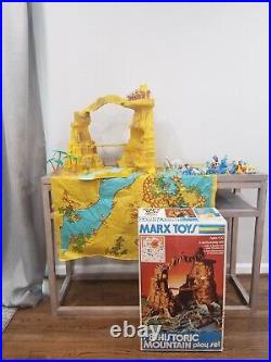 Marx Toys WITH BOX Prehistoric Mountain Play Set #3414 Dinosaurs Cavemen Trees