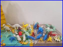 Marx Toys WITH BOX Prehistoric Mountain Play Set #3414 Dinosaurs Cavemen Trees