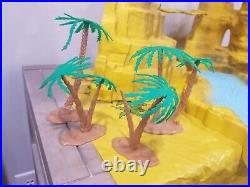 Marx Toys WITH BOX Prehistoric Mountain Play Set #3414 Dinosaurs Cavemen Trees