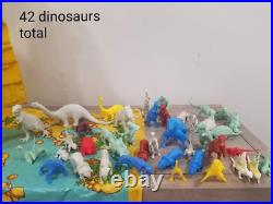 Marx Toys WITH BOX Prehistoric Mountain Play Set #3414 Dinosaurs Cavemen Trees