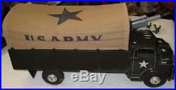 Marx Us Army Convoy With Tuck Jeep Seachlight Cannon & 60mm Figures Boxed Rare