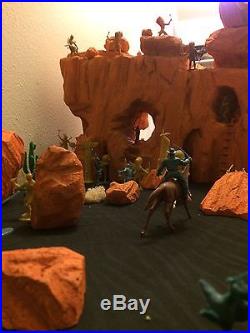 Marx Vintage 7th Cavalry With Huge Apache Mountain Western Playset