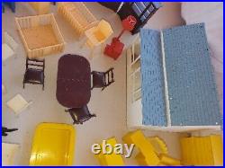 Marx Vintage Dollhouse Plastic Furniture/ Picket Fence 1960s