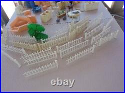 Marx Vintage Dollhouse Plastic Furniture/ Picket Fence 1960s