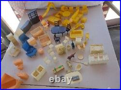 Marx Vintage Dollhouse Plastic Furniture/ Picket Fence 1960s