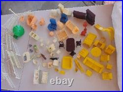 Marx Vintage Dollhouse Plastic Furniture/ Picket Fence 1960s