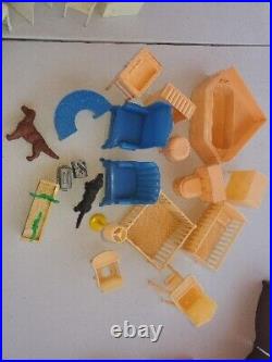 Marx Vintage Dollhouse Plastic Furniture/ Picket Fence 1960s