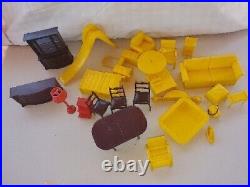 Marx Vintage Dollhouse Plastic Furniture/ Picket Fence 1960s