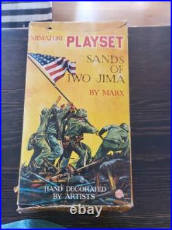 Marx Vintage Miniature Sands Of Iwo Jima Playset, Almost Complete